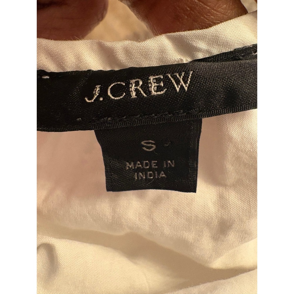 J.Crew Re-Imagined White Eyelet Embroidered Scalloped Hem‎ Blouse Small - Picture 7 of 9